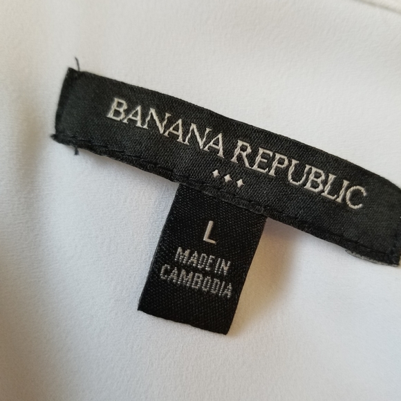 Banana Republic White Tank Top Semi Sheer L - Picture 5 of 6